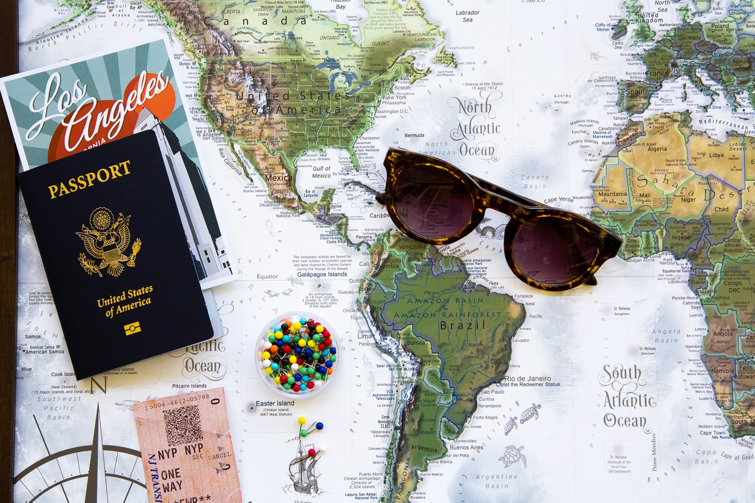Visa and Passport Travel Flatlay